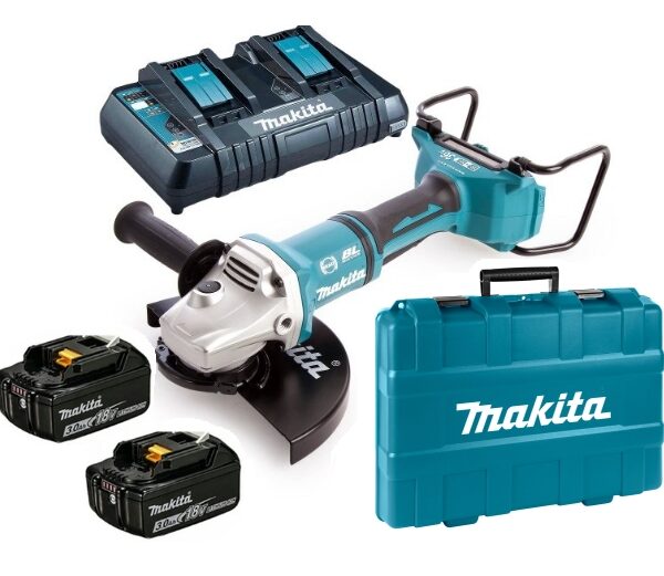 SZLIFIERKA KĄTOWA AKUMULATOROWA 230MM 2*18V 2*5.0AH