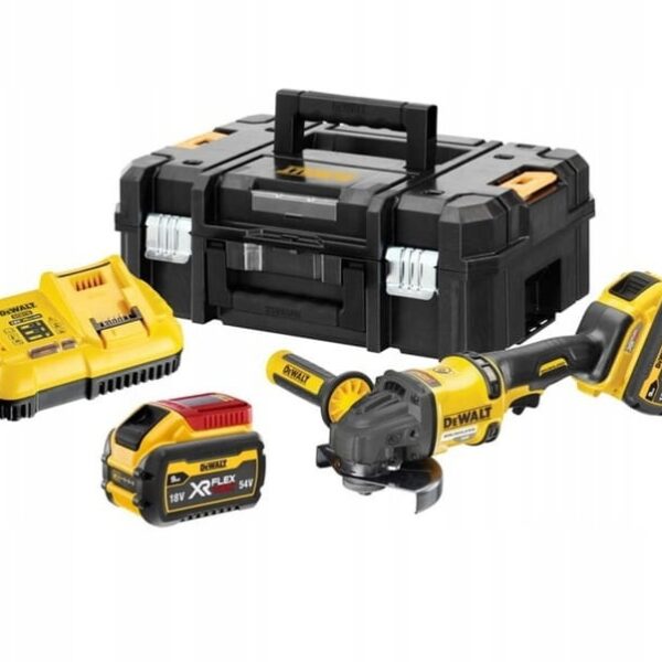 SZLIFIERKA KĄTOWA AKUMULATOROWA 125 MM FLEXVOLT 54 V 2*9.0AH